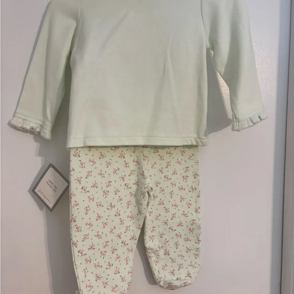 First Impressions Mint Floral 2 pice Set